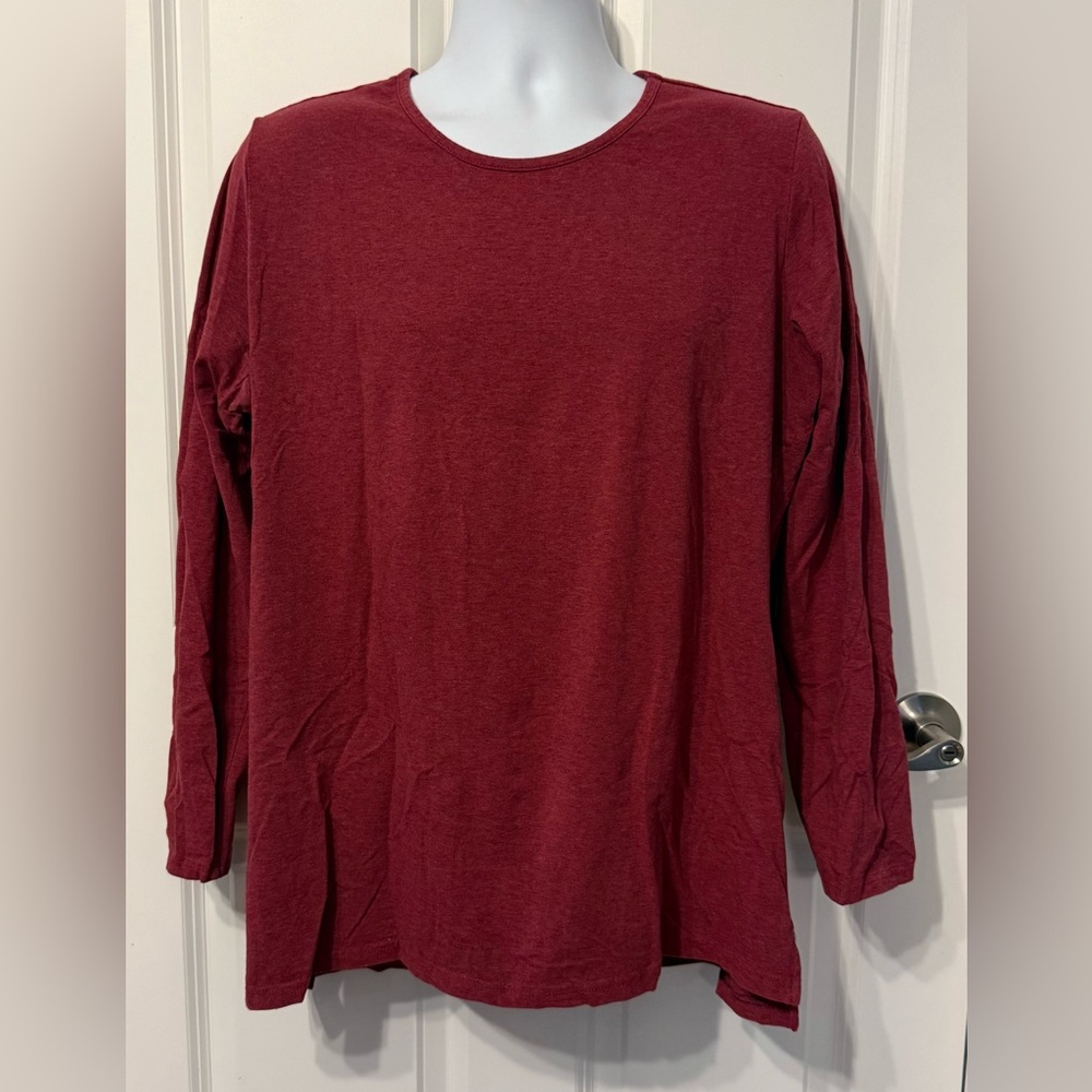 Elegant Burgundy Long Sleeve Top